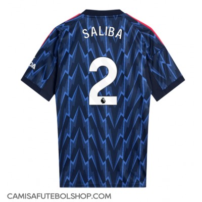 Camisa de time de futebol Arsenal William Saliba #2 Replicas 2º Equipamento 2025-26 Manga Curta Camisa de time de futebol Arsenal William Saliba #2 Replicas 2º Equipamento 2025-26 Manga Curta